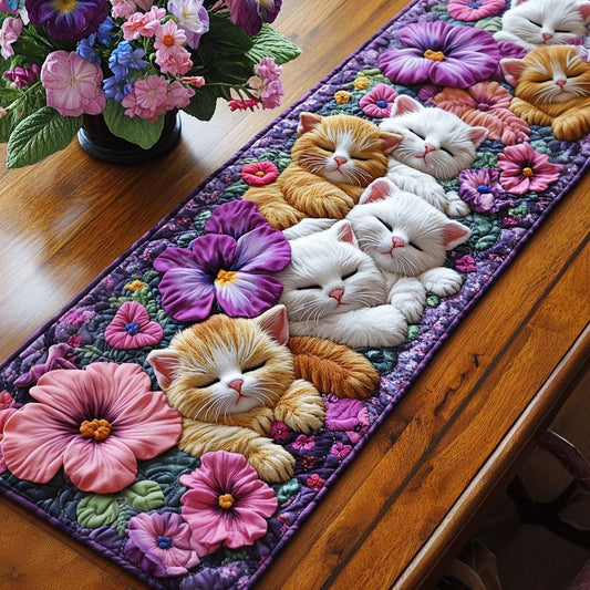 Cozy Catnap Quilted Table Runner NCU0NT9190