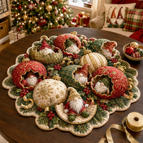 Cozy Christmas Custom Shape Quilted Table Topper SN0TD229