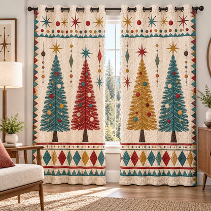 Cozy Evergreen Quilted Curtains SN0TD1112