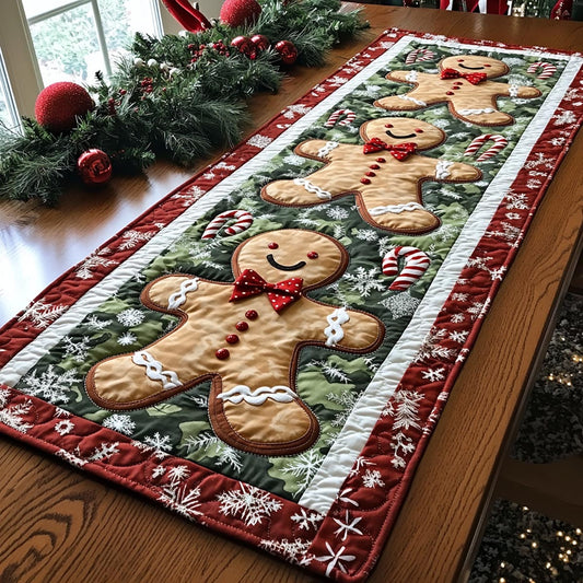 Cozy Gingerbread Quilted Table Runner NCU0DDK1347