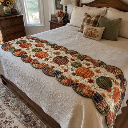 Cozy Harvest Days Custom Shape Quilted Bed Runner SN0PT516