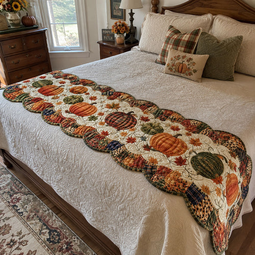 Cozy Harvest Days Custom Shape Quilted Bed Runner SN0PT516