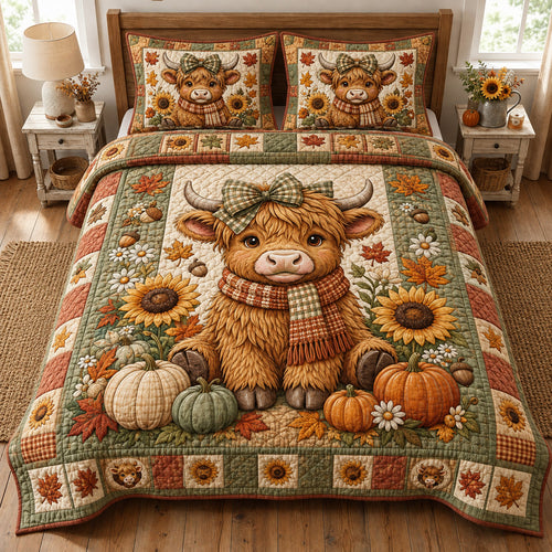 Cozy Highland Calf Quilted Bedding Set SN0HH0015