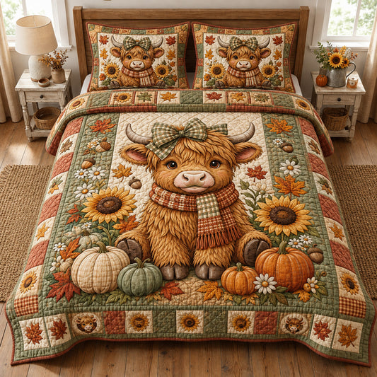 Cozy Highland Calf Quilted Bedding Set SN0HH0015