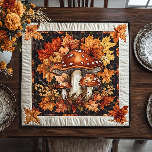 Cozy Mushroom Quilted Table Topper NCU0DDK903