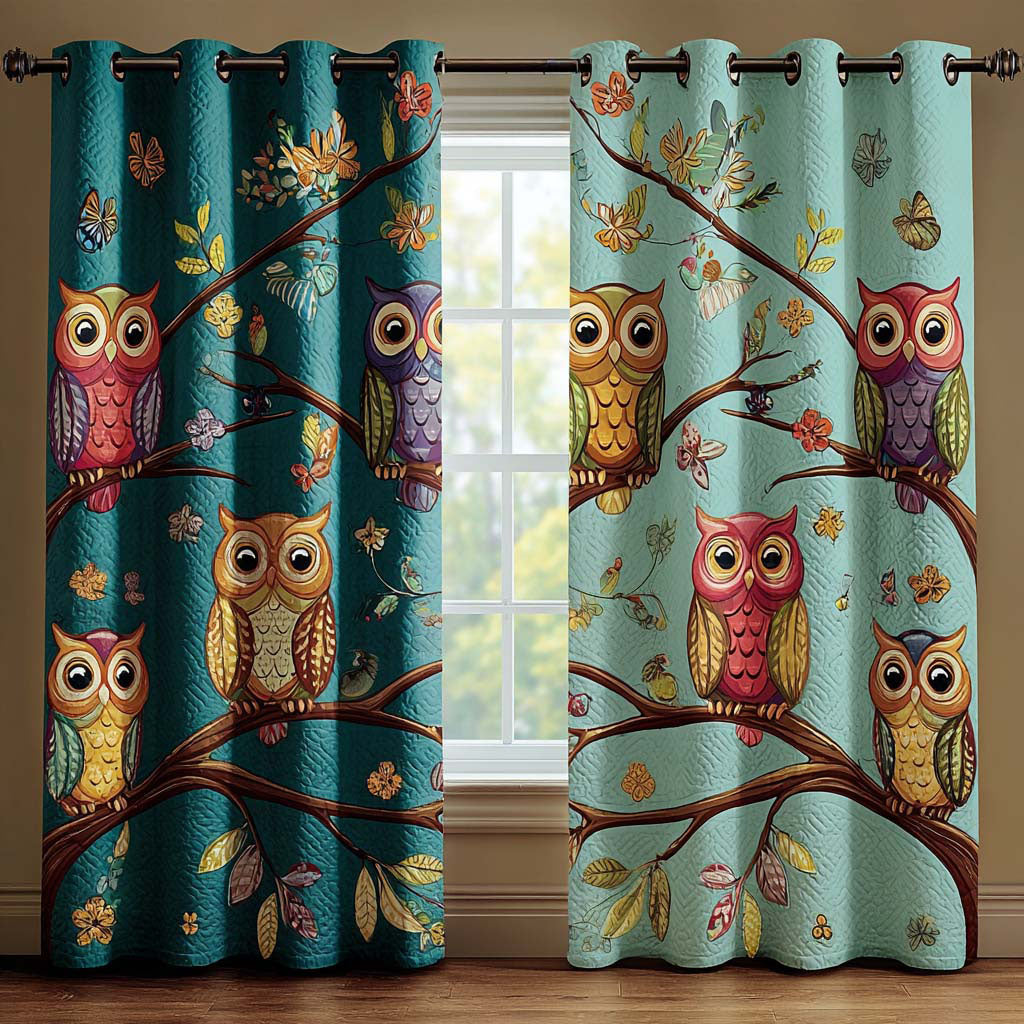 Cozy Owls Quilted Curtains NCU0QQ288