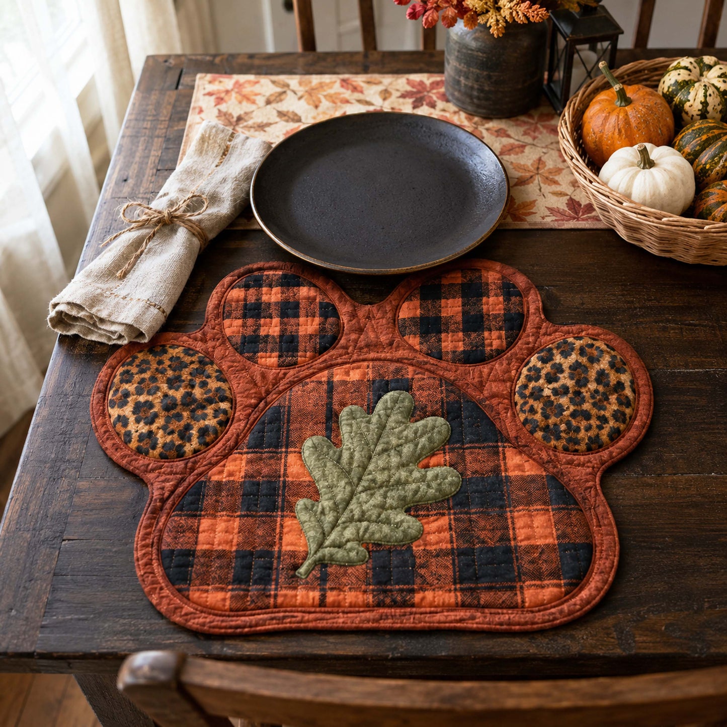 Cozy Paws Custom Shape Quilted Placemat SN0TD048
