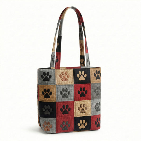 Cozy Paws Quilted Zipper Tote Bag SN0PT002