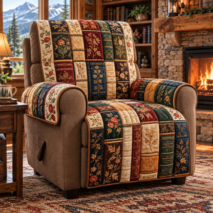 Cream Spine Patchwork Quilted Sofa Cover SN0PT1445