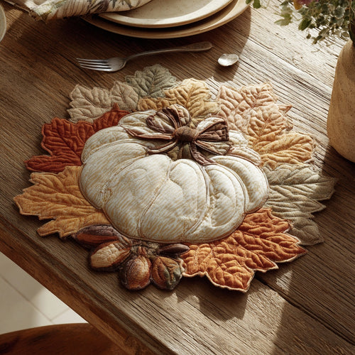 Creamy Woodland Squash Custom Shape Quilted Placemat NCU0LV032