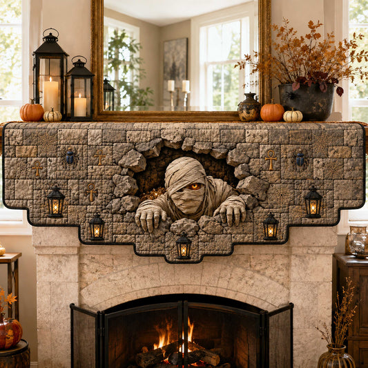 Creeping Shadows Quilted Mantel Scarf SN0TD311