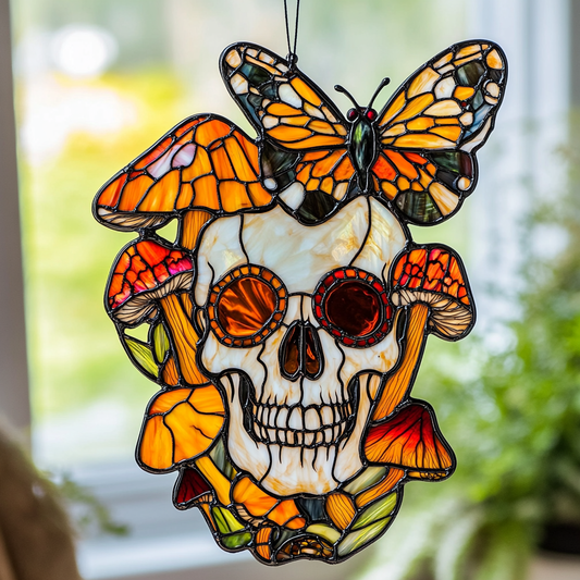 Creepy Skull Mushrooms - Window Hanging Suncatcher NCU0PD114