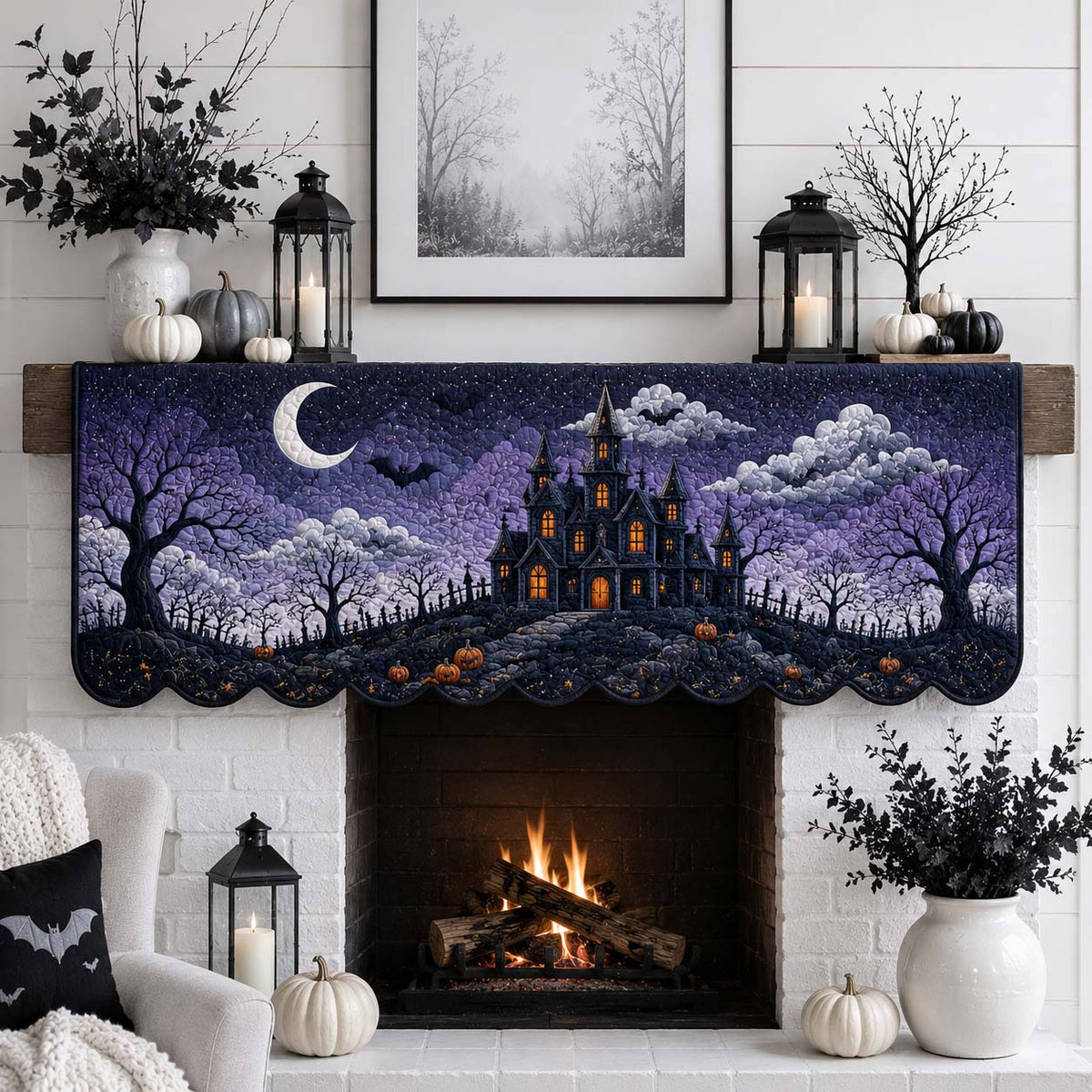 Crescent Mystic Manor Quilted Mantel Scarf SN0HH0210