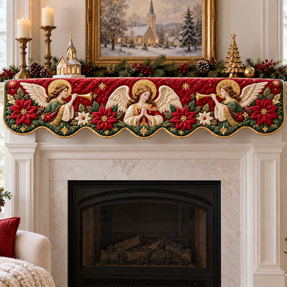Crimson Angels Quilted Mantel Scarf SN0HH0940