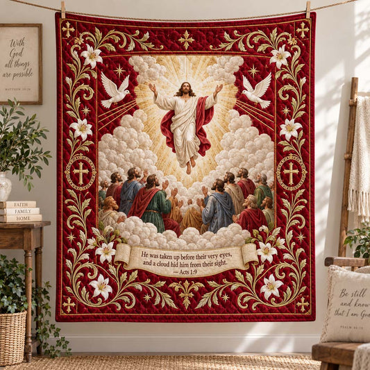 Crimson Ascension Quilted Blanket SN0HH0874