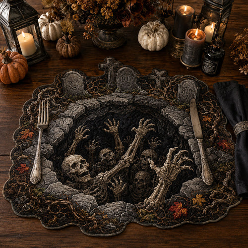 Crimson Cemetery Custom Shape Quilted Placemat SN0PT327