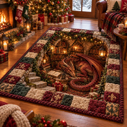 Crimson Christmas Dragon Area Rug SN0DV847