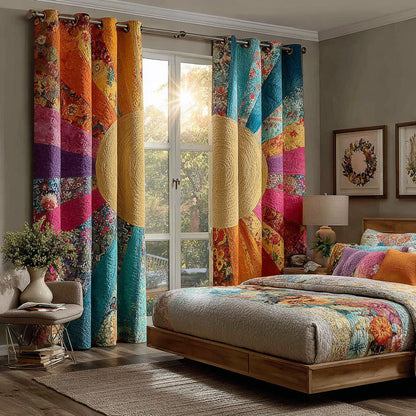 Crimson Dawn Quilted Curtains NCU0DH729