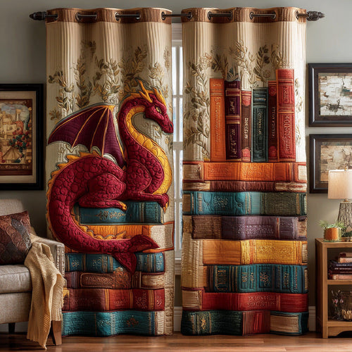 Crimson Dragon Quilted Curtains NCU0DH788