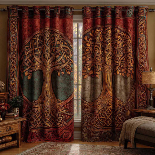 Crimson Grove Quilted Curtains NCU0DX074