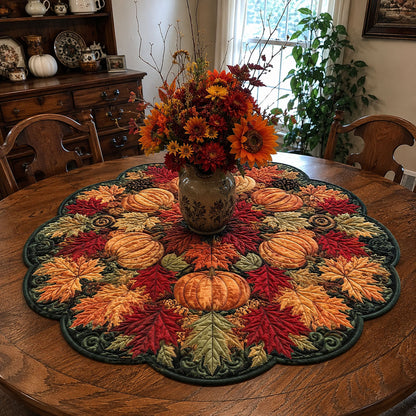 Crimson Harvest Custom Shape Quilted Table Topper SN0PT464