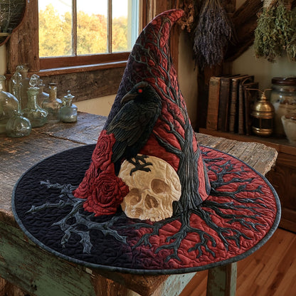 Crimson Raven Quilted Witch Hat SN0PT563