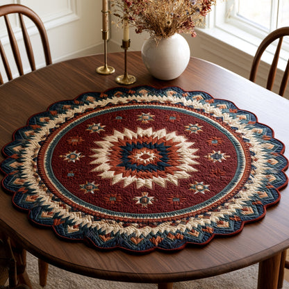 Crimson Star Custom Shape Quilted Table Topper NCU0LV226