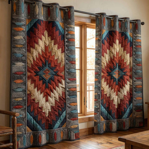 Crimson Totem Quilted Curtains NCU0DX054