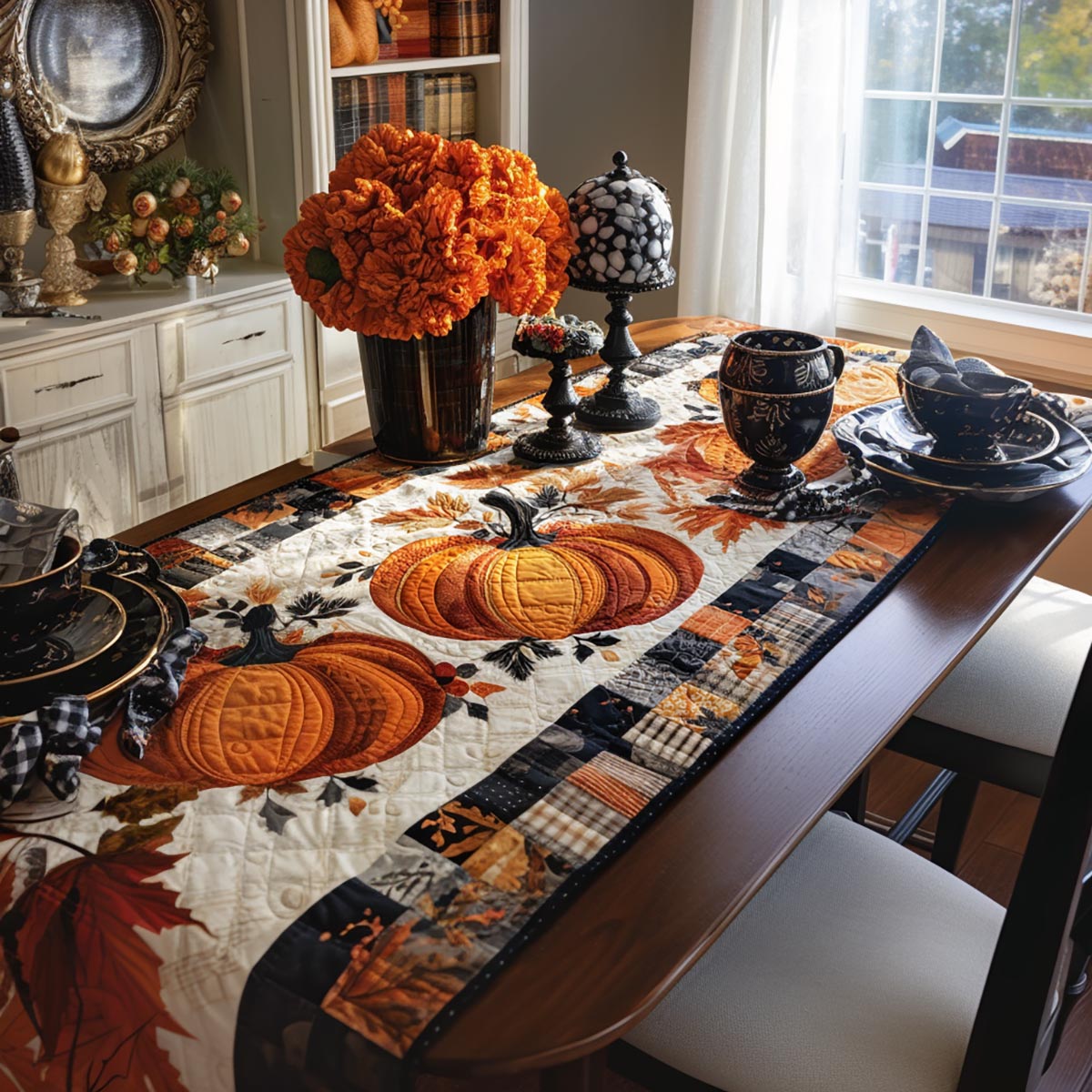 Crisp Patch Morning Quilted Table Runner NCU0PTT958