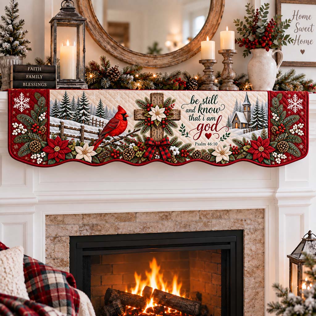 Cross Cardinal Quilted Mantel Scarf SN0HH0604