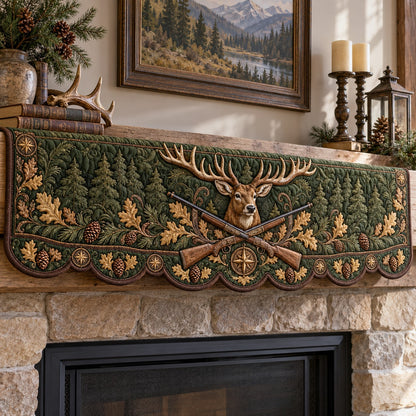 Crossed Rifles Buck Quilted Mantel Scarf SN0TV1038