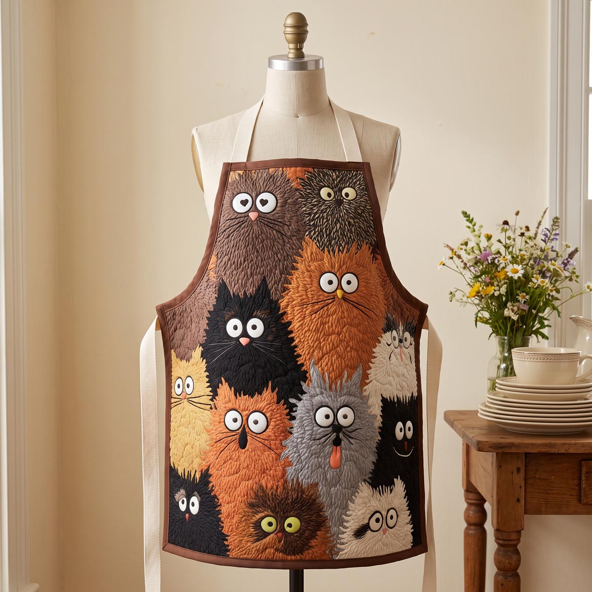 Curious Kitties Quilted Apron SN0DV105