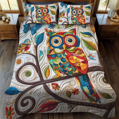Cute Owl 3-Piece Quilted Bedding Set NCU0VL171