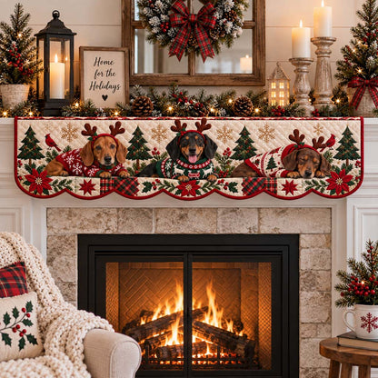 Dachshund Antler Quilted Mantel Scarf SN0HH0511