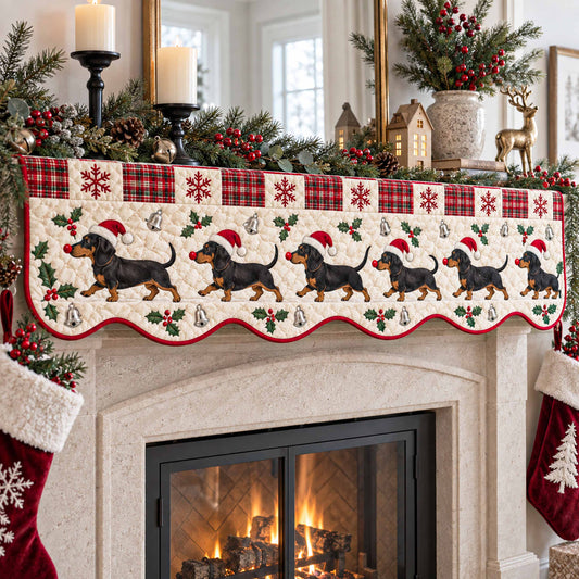 Dachshund Cheer Quilted Mantel Scarf SN0TD775