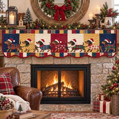 Dachshund Christmas Quilted Mantel Scarf SN0TD774
