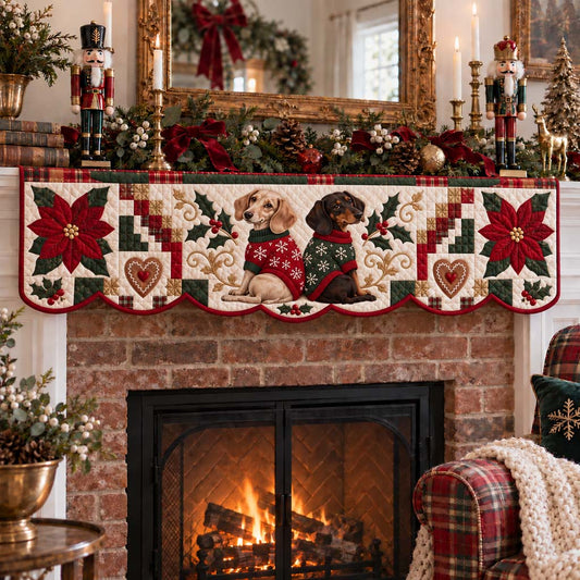 Dachshund Duo Quilted Mantel Scarf SN0HH0513