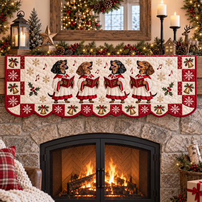Dachshund Holiday Cheer Quilted Mantel Scarf SN0TD780
