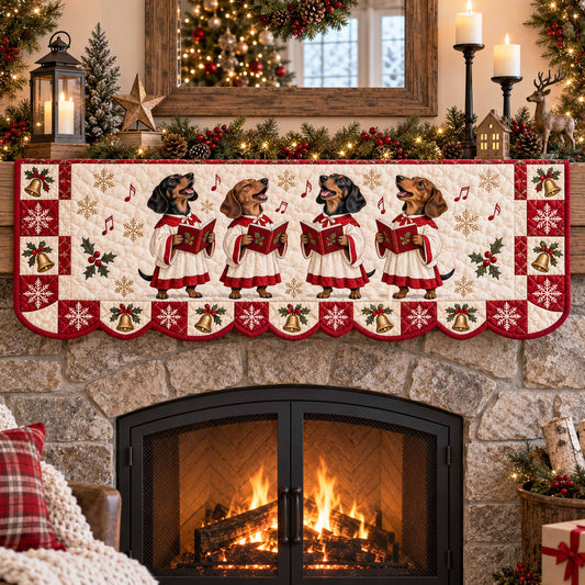 Dachshund Holiday Cheer Quilted Mantel Scarf SN0TD780