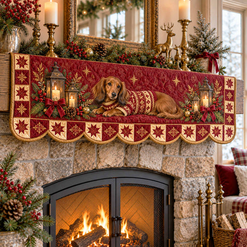 Dachshund Holiday Quilted Mantel Scarf SN0TD777
