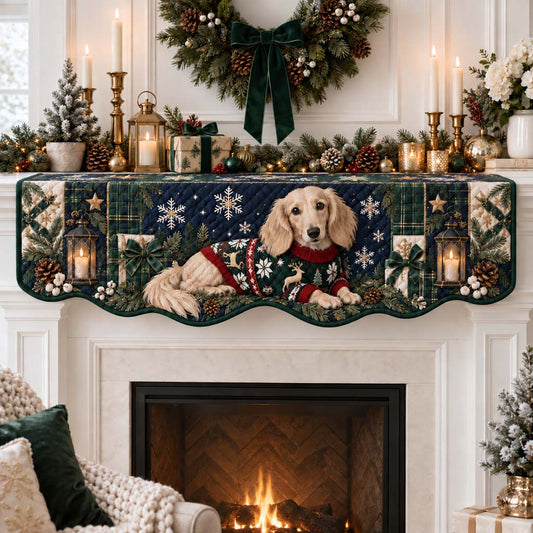 Dachshund Lantern Quilted Mantel Scarf SN0HH0514