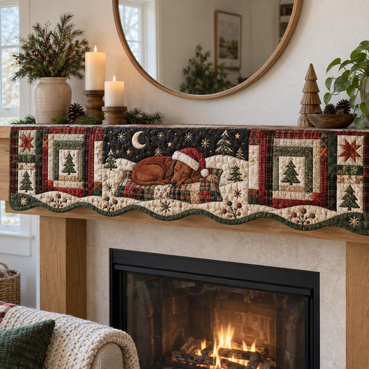 Dachshund Midnight Quilted Mantel Scarf SN0HH0515