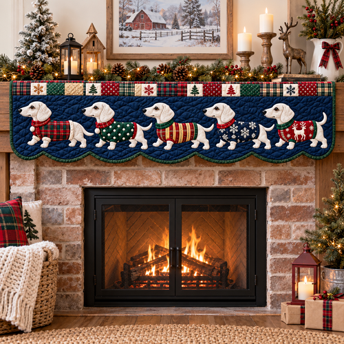 Dachshund Noel Quilted Mantel Scarf SN0TD1232