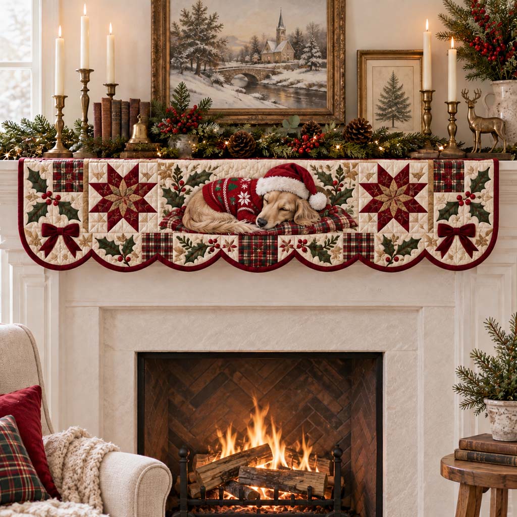 Dachshund Slumber Quilted Mantel Scarf SN0HH0517