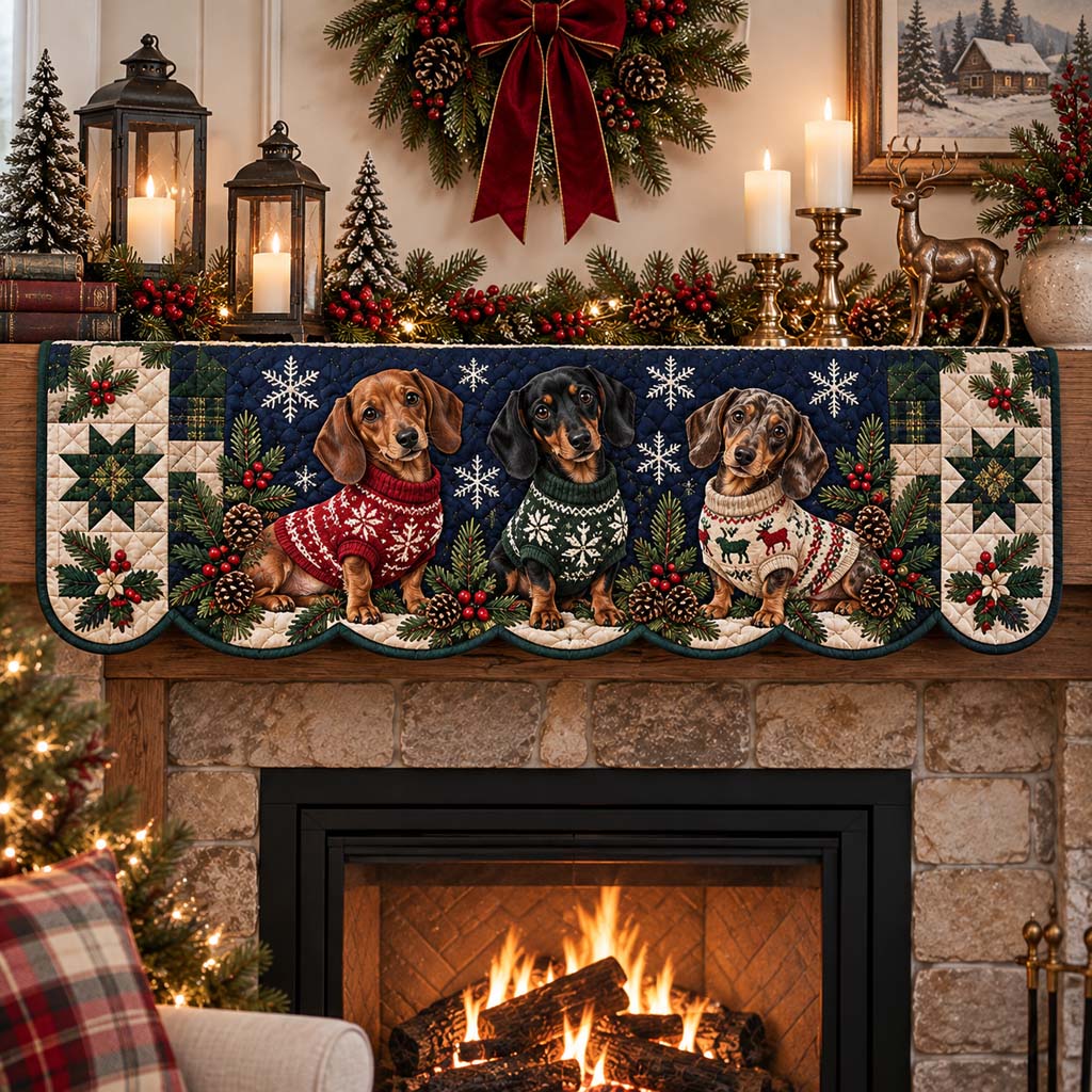 Dachshund Sweater Quilted Mantel Scarf SN0HH0519