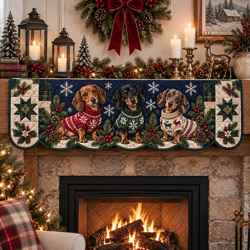 Dachshund Sweater Quilted Mantel Scarf SN0HH0519