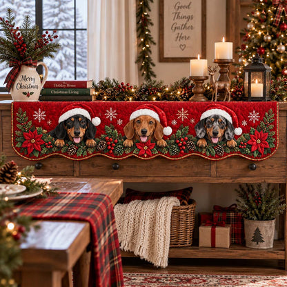 Dachshund Trio Quilted Mantel Scarf SN0HH0521