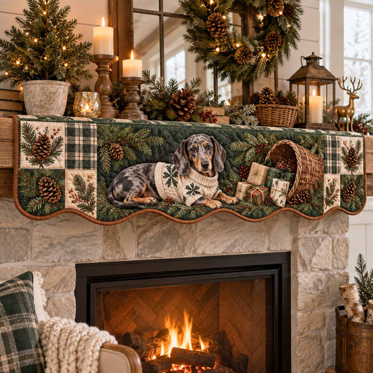 Dachshund Wonderland Quilted Mantel Scarf SN0TD778