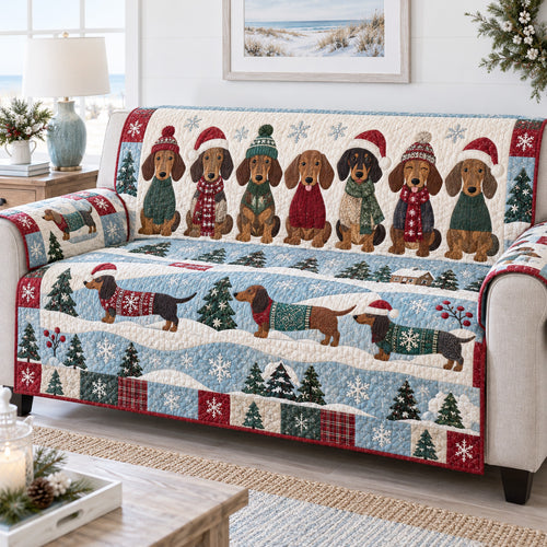 Dachshund Wonderland Quilted Sofa Cover SN0TV877