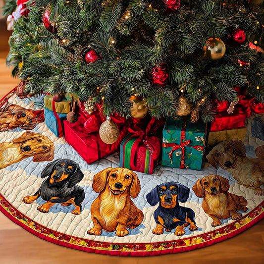 Dachshunds Joy Christmas Quilted Tree Skirt NCU0DDK1459